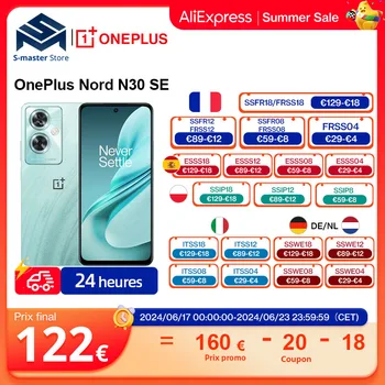 OnePlus-Smartphone com Câmara Principal, Versão Global, Nord N30, SE, 5G, MTK, Dimensão 6020, 6.72 ", FHD + Display, 5000mAh, 33W, SUPERVOOC, 50MP