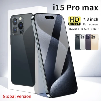 Versão Global Smartphone i15Pro Max, Telefone Android 5G, Qualcomm 888 +, Câmera 108MP, Bateria 8000mAh, 16GB de RAM, 1024GB ROM