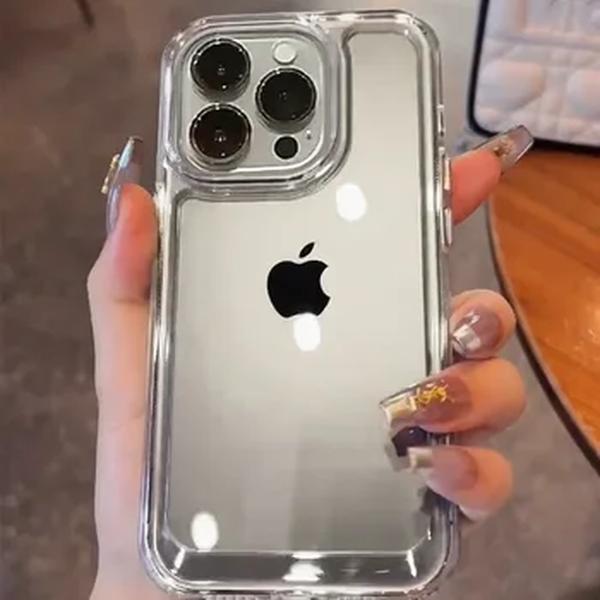 Caso à prova de choque transparente Armo para iPhone, telefone luxo tampa de proteção clara, 15, 14, 13, 12, 11 Pro Max, 7, 8 Plus, XR, XS, X