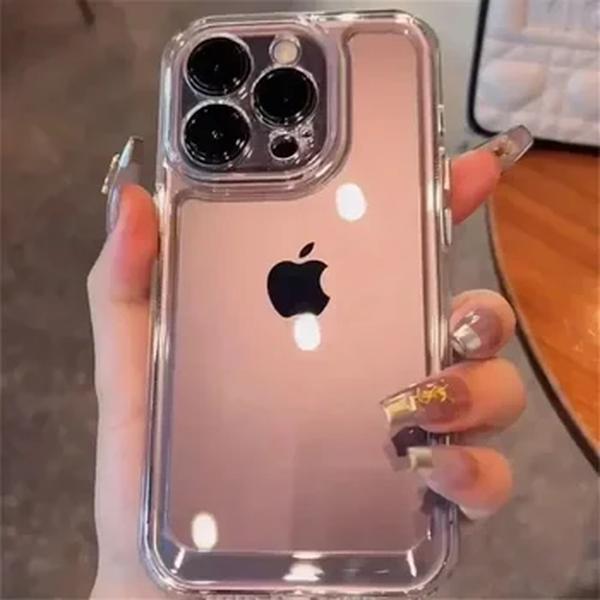 Caso à prova de choque transparente Armo para iPhone, telefone luxo tampa de proteção clara, 15, 14, 13, 12, 11 Pro Max, 7, 8 Plus, XR, XS, X