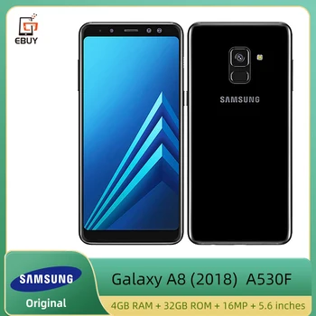 Samsung-Galaxy A8 Smartphone, Telemóvel, 4G, 5.6 ", Dual SIM, Impressão digital, Android, Original, 4GB RAM, 32GB ROM, 16MP, A530F, 2018