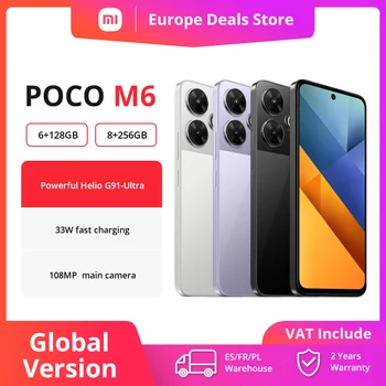 POCO-M6 Smartphone versão global, Helio G91 Ultra, câmera principal de 108MP Pro-Grade, carregamento rápido de 33W, bateria 5030mAh