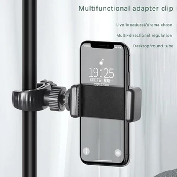 Suporte de telefone celular móvel para todos os smartphones, suporte do telefone, suporte de montagem, tripé, microfone, clipe