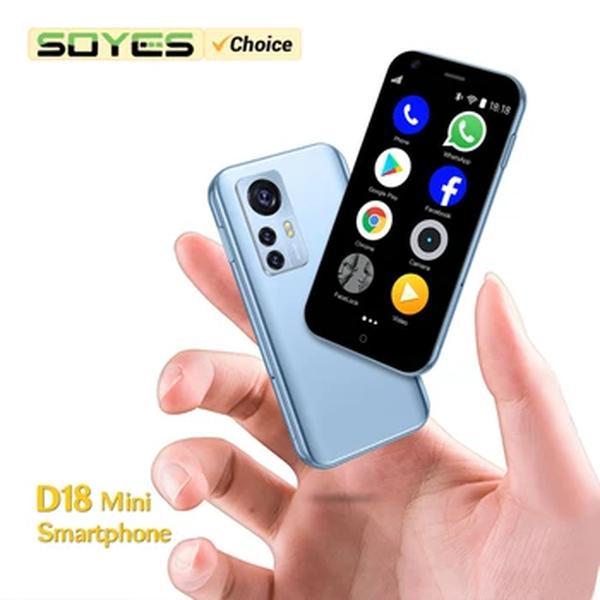 SOYES-Mini Smartphone Android, D18, 2,5 polegadas Display, 2MP câmera traseira, Dual SIM, Slot para cartão TF, 1000mAh, 3G Rede, Pequeno Telefone Móvel