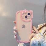 Capa de Telefone Kawaii Sanrio Olá Kitty KT Cabeça, Capa Rosa para iPhone 15, 14, 13 Pro Max, 11, 12, 13 Pro, X, XR, 7, 8 Plus, Y2K