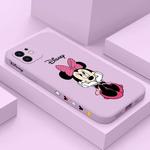 Capa de Telefone Disney Minnie, Capa de Silicone Líquido, iPhone 13, 12, 11 Pro Max, Mini, X, XR, XS, SE 20, 8, 7 Plus, 15, 14, 14