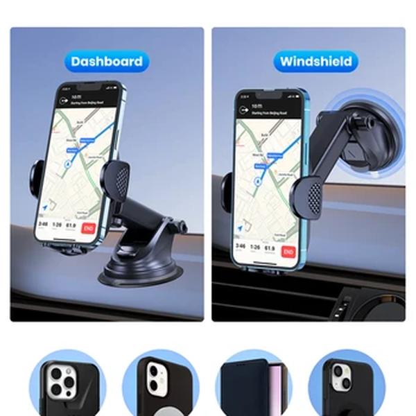 TOPK D38-X Suporte do telefone do carro, ajustável Car Phone Mount Cradle Rotação 360 ° Strong Sticky Gel Pad para o painel do carro/pára-brisas