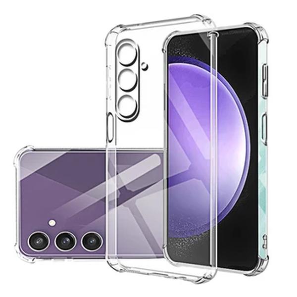 Capa de telefone transparente para Samsung Galaxy, choque claro silicone bumper, tampa traseira macia, S23 FE, S24 Ultra, S21, S22 Plus, S23fe