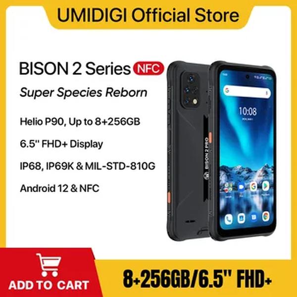 UMIDIGI-BISON 2 Smartphone PRO, Android 12, Smartphone robusto, Helio P90, 128GB, 256GB ROM, telefone, Câmera tripla de 48MP, 6150mAh