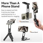 Ulanzi-MA26 Telefone Móvel Desktop Mini Phone Stand, Suporte Ajustável, Tripé Selfie Stick, Suporte de Smartphone, iPhone, Samsung