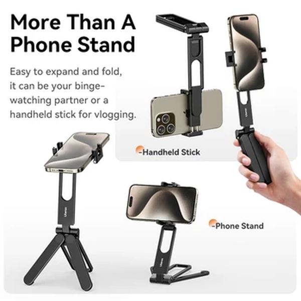 Ulanzi-MA26 Telefone Móvel Desktop Mini Phone Stand, Suporte Ajustável, Tripé Selfie Stick, Suporte de Smartphone, iPhone, Samsung