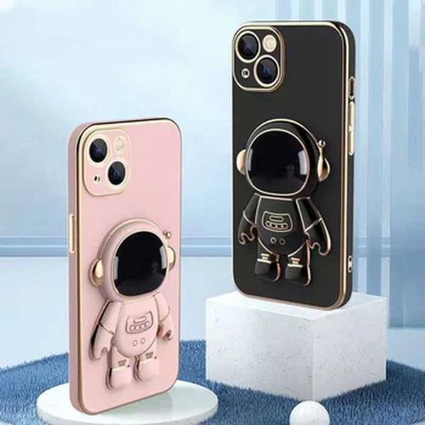 Universal Desk Phone Holder Stand Plating Astronauta Cartoon Phone Bracket Portátil Móvel Back Case Bonito Oculto Kickstand Bumper