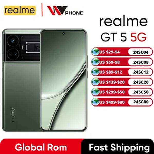 Realme-GT5 Smartphone desbloqueado, 5G, Snapdragon 8, Gen 2, 50MP, 6,74 '', OLED 144Hz, GPS, ROM global