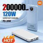 Xiaomi-Banco de Potência de Carregamento Super Rápido, Bateria Externa, 120W, 200000mAh, Capacidade Ultralarga, Potência Móvel, Compatível com Samsung, iPhone, Huawei