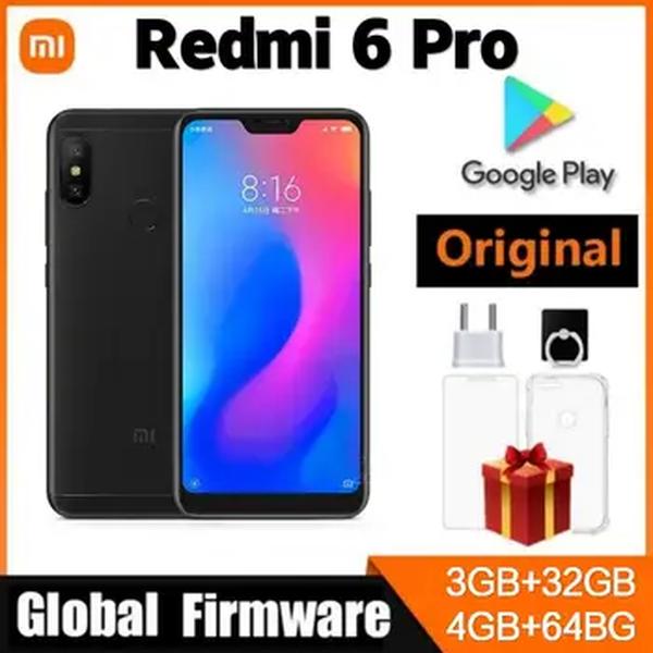 Xiaomi-redmi 6 pro smartphone, 4gb, 64gb, 4000 mah, snapdragon 625 pixels bateria, dual sim, android, rom global, 4g, 3gb, 32gb