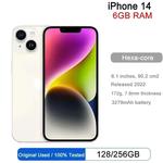 Genuíno Super Retina OLED iPhone 14, Face ID, NFC, A15, 5G, 6GB de RAM, 6,1 ", 128GB, 256GB ROM