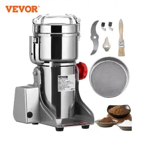 Vevor moinho de grãos elétrico moedor pulverizador aço inoxidável máquina em pó para ervas secas grãos especiarias cereais café milho