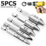 Sennan Danificado Parafuso Extractor Broca, Aço de alta velocidade, Duplo facilmente tirar o lado, Parafuso Removedor de Parafuso Quebrado, 5pcs