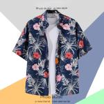 Camisa estampada havaiana, masculina, manga curta de verão casual