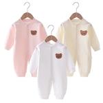 Macacão de urso monocromático para bebê recém-nascido, roupa de uma peça para meninos e meninas, macacão de algodão infantil, outono e primavera, 0-18m, 2020