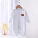 Macacão de urso monocromático para bebê recém-nascido, roupa de uma peça para meninos e meninas, macacão de algodão infantil, outono e primavera, 0-18m, 2020