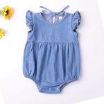 Algodão das meninas do bebê Ruffles Romper, macacão de criança, Bodysuit verão sem mangas, roupas sunsuit, Macacão infantil recém-nascido, Fly