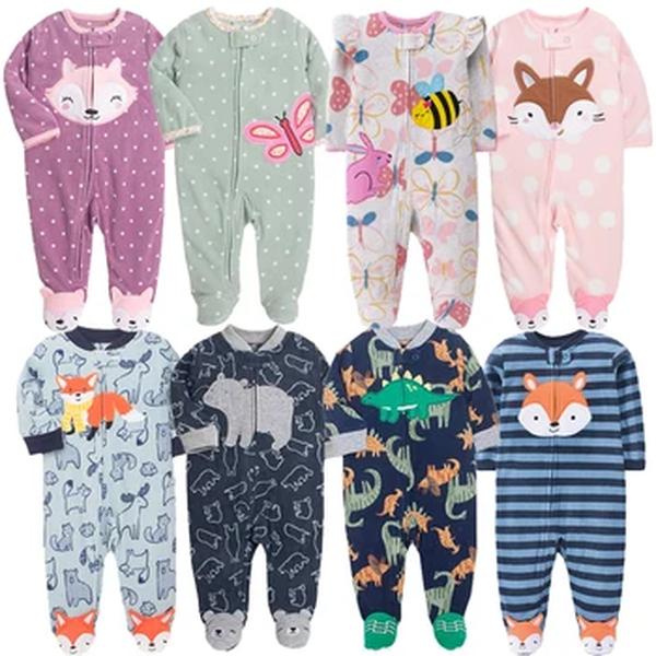 Recém-nascido Pijama com zíper, roupa interior quente de inverno, macacão de 1 peça, macacão infantil, roupas de caminhão