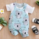 Macacão com estampa Koala recém-nascido, roupas de bebê, menina, menino, macacão manga curta, infantil, pijama infantil, roupa de uma peça, verão, 0-18 meses