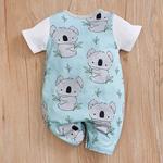 Macacão com estampa Koala recém-nascido, roupas de bebê, menina, menino, macacão manga curta, infantil, pijama infantil, roupa de uma peça, verão, 0-18 meses