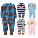 Recém-nascido velo animal macacão, macacões do bebê, quente animal geral, meninos e meninas sleepsuit, 0-12 meses, infantil, primavera, inverno