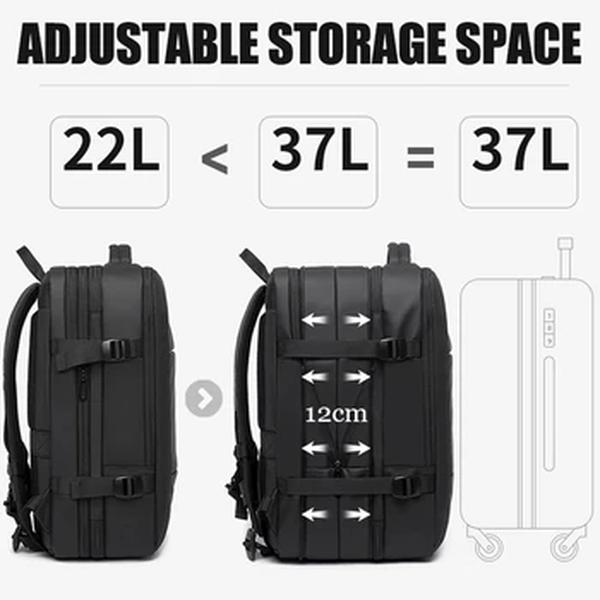 BANGE-Mochila de Viagem USB Expansível para Homens, Grande Capacidade, Impermeável, Saco De Escola De Moda, 17.3 Saco Para Laptop