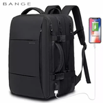 BANGE-Mochila de Viagem USB Expansível para Homens, Grande Capacidade, Impermeável, Saco De Escola De Moda, 17.3 Saco Para Laptop