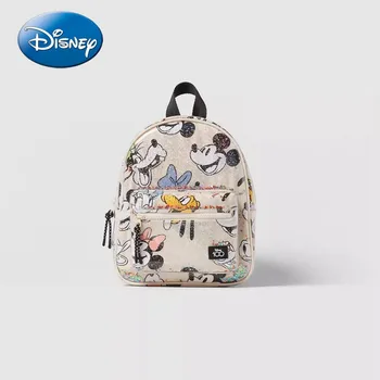 Disney-Meninas Mickey Mouse Print Mochila, Armazenamento De Viagem, Desenhos Animados, Bonito, Bebê, Mini, Moda