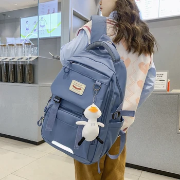 Joypessimie-Mochila escolar para meninas e meninos, mochila laptop preta para amantes da moda, mochila para mulheres, bolsa de viagem para homens