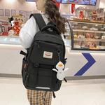 Joypessimie-Mochila escolar para meninas e meninos, mochila laptop preta para amantes da moda, mochila para mulheres, bolsa de viagem para homens