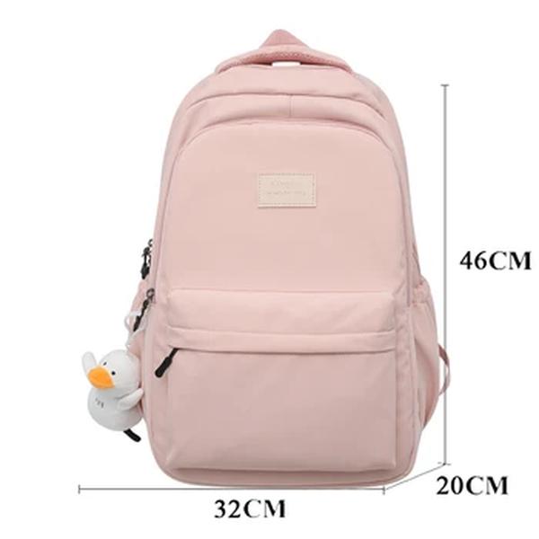 Joypessimie-Mochila de nylon impermeável para mulheres, mochila adolescente, mochila feminina, bolsa de ombro, mochila escolar do ensino médio, preta, moda