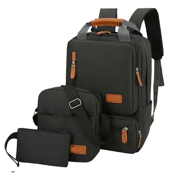 Mochila de estudante Oxford de grande capacidade casual, sacos de computador portátil de negócios, cor sólida, masculina, nova