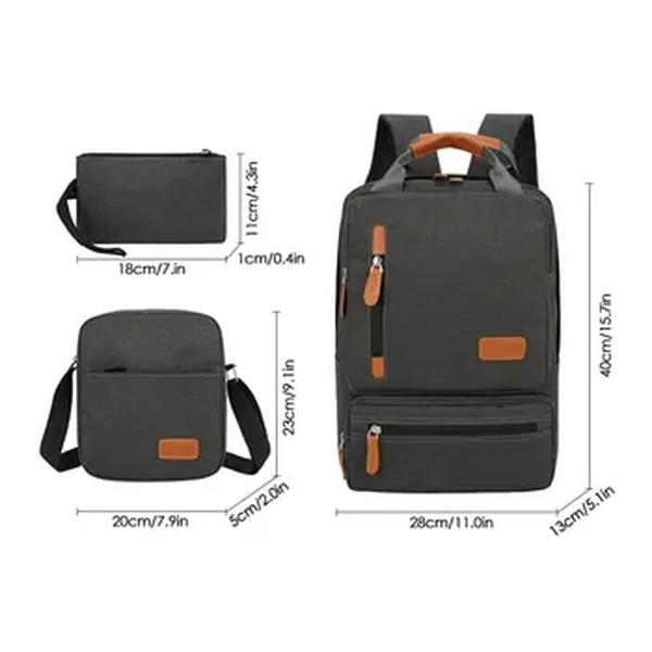 Mochila de estudante Oxford de grande capacidade casual, sacos de computador portátil de negócios, cor sólida, masculina, nova