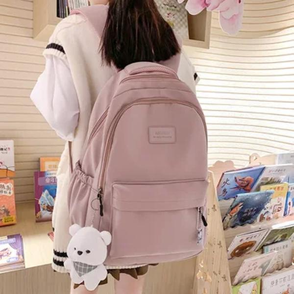 Mochila de faculdade impermeável de alta capacidade para meninas, bolsa de livro de viagem fofa, bolsa para laptop feminina, senhora, moda, nova