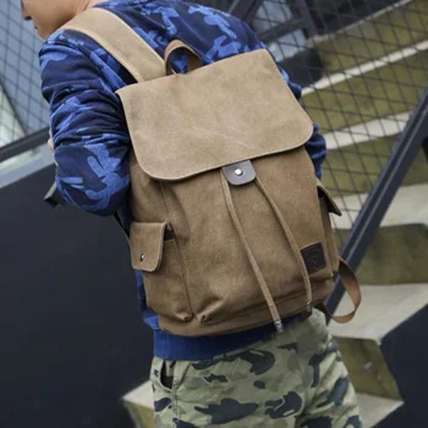 Nova Alta Qualidade Lona Homens Mochila Grande Ombro Saco Escolar Mochila Para Meninos Viagem Moda Camping Sacos De Moda Simples Sacos