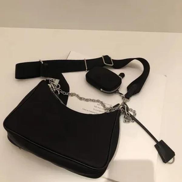 Nylon único ombro Crossbody mão cadeia saco, axilas Hobo, Lua Nova, PR 2023