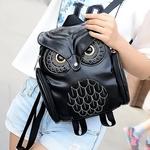 Mochila PU em relevo coruja para mulheres, bolsa de animal elegante e fofa dos desenhos animados, bolsa de viagem na moda