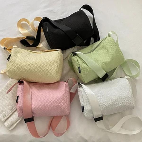 Bolsa de ombro em forma de travesseiro para mulheres, bolsas de pano macio de grande capacidade, sacola de balde simples, sacola de mensageiro viajante