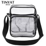 Tinyat claro bolsa de ombro das mulheres à prova dwaterproof água pvc transparente men sling saco do telefone bolsa de viagem crossbody para alça ajustável