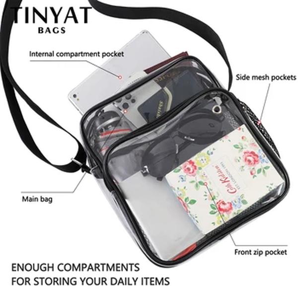 Tinyat claro bolsa de ombro das mulheres à prova dwaterproof água pvc transparente men sling saco do telefone bolsa de viagem crossbody para alça ajustável