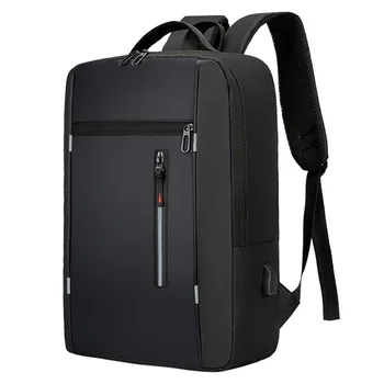 Mochila impermeável de negócios para homens, Mochilas escolares USB, Mochilas para laptop de grande capacidade, 15,6"