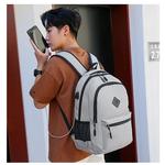 Mochila de carregamento USB impermeável para homens, sacos traseiros do escritório do negócio, mochila para laptop casual, mochilas escolares masculinas, 15,6"