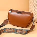 Bolsa crossbody de couro PU para mulheres, grande capacidade, alça larga, bolsa de travesseiro fashion