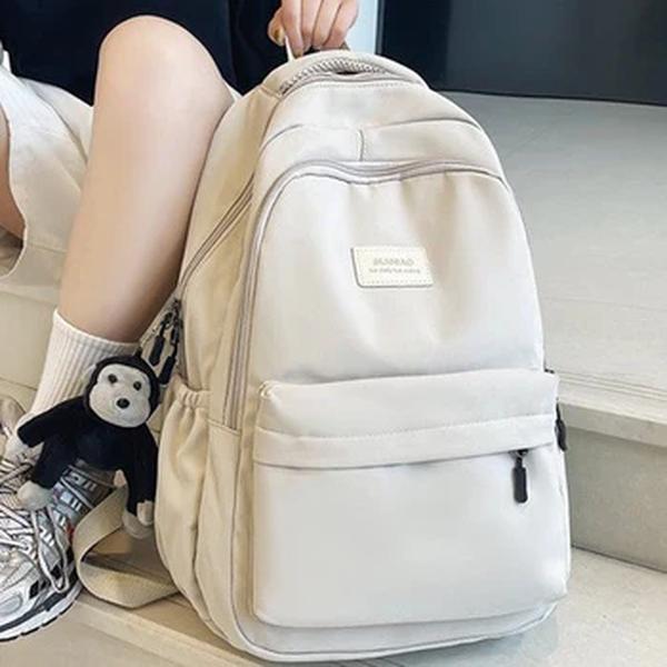 Bolsa de Viagem Casual Multi-Bolso para Adolescente, Mochila Feminina de Cor Sólida, Mochila de Alta Qualidade para Mulheres e Homens