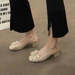 Elegante sandália feminina de salto médio, confortável sapato de escritório, fivela, novo verão, 2022